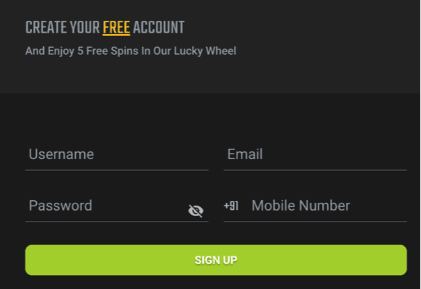 Registration at Royaljeet casino